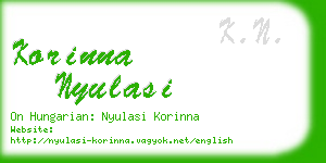 korinna nyulasi business card